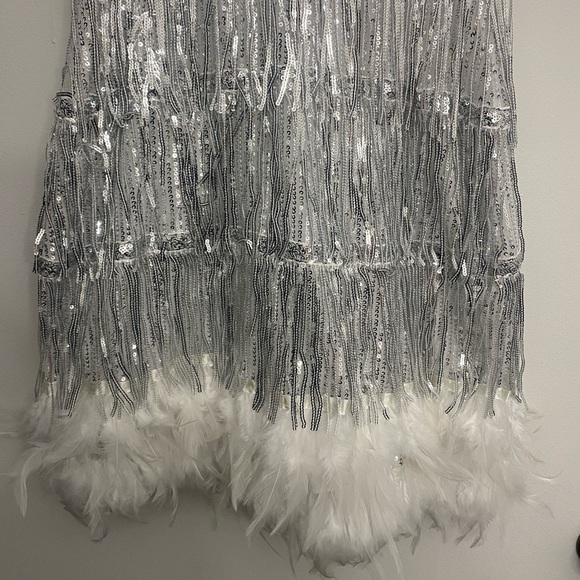 SHEIN BAE Fuzzy Trim Sequin Cami Dress - Picture 6 of 8